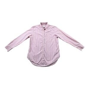 Universal Thread Pink Striped Button Down Shirt Womens Small Relaxed Fit